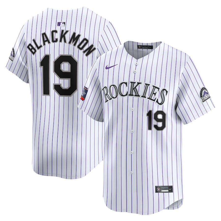 Men Colorado Rockies #19 Charlie Blackmon Nike White 2024 MLB World Tour Mexico City Series Home Limited Player Jersey